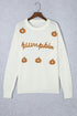 White Pumpkin Yarn Stitch Ribbed Knit Sweater